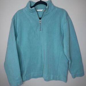 Tommy Bahama Women's Large Light Blue 1/4 Zip Pullover Long Sleeve Sweatshirt